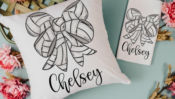 personalized volleyball coquette volleyball throw pillow for dorm, volleyball hand towels, cute volleyball senior gifts for girls, rally