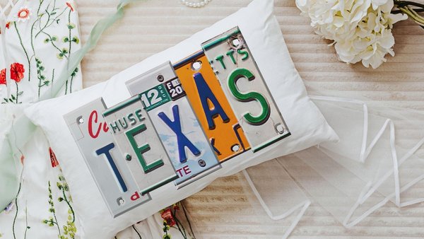 custom license plate letters throw pillows for couch, moving away gift for friends, new home housewarming gift for couples, groomsmen gift