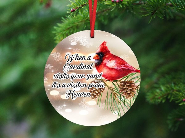 personalized when a cardinal appears memorial ornament for loss of mother, in loving memory bereavement gifts for grandpa, grief gift for