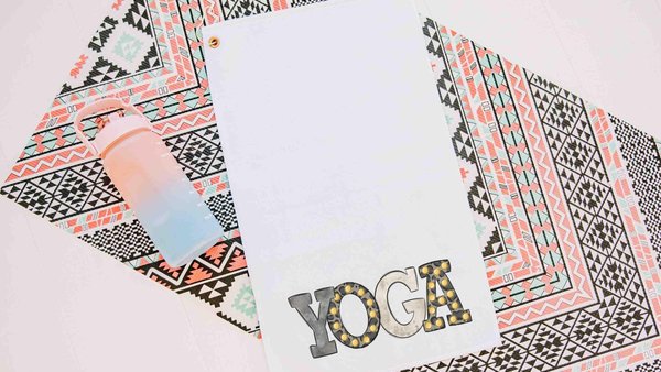 ashtanga yoga towel for hot yoga, cute yoga gifts for her, yogi girl yoga sweat towel with grommet, vinyasa yoga teacher gifts for women