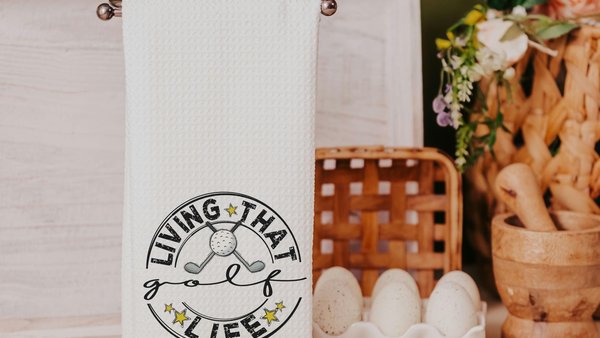 golf life golf towels for Dad, father in law fathers day gift for step dad, funny golf gifts for men, vacation home decor, golfer gifts for