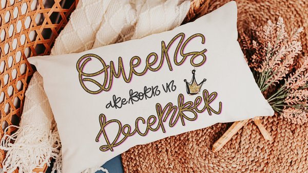 queens are born in December fun throw pillows for bed, cute lumbar pillow for living room, December birthday gifts for women, Sagittarius