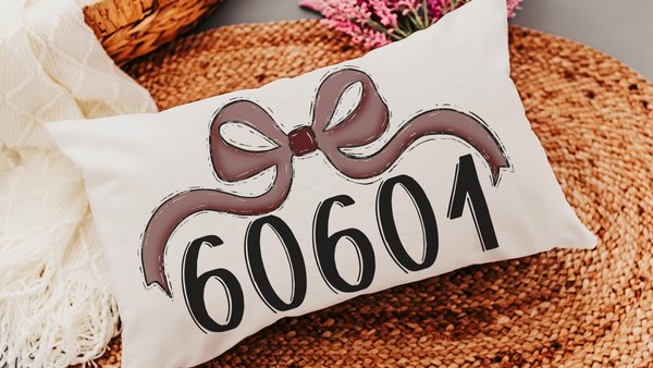 personalized maroon coquette team spirit throw pillow for dorm, college gifts for best friends, custom zip code pillow, college apartment