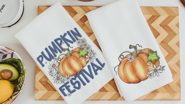 pumpkin festival fall kitchen towel for mom, gardening gifts for women, pumpkin kitchen decor, pumpkin patch autumn hand towels for bathroom