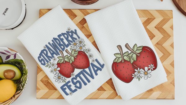 strawberry kitchen towel for mom, berry good time strawberry festival summer vibes fruit kitchen decor, cute hand towels for bathroom, best