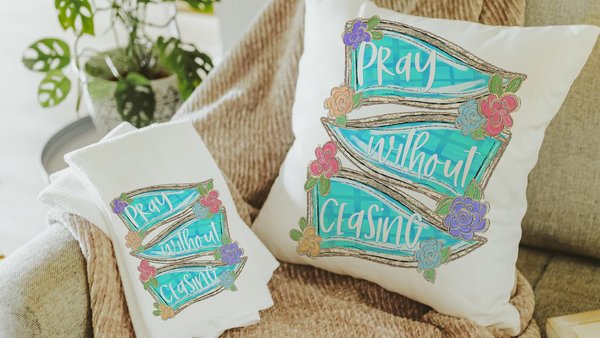 pray without ceasing tea towel for friend, scripture throw pillow for bed, 1 Thessalonians 5:17 Bible verse kitchen decor, Christian gifts