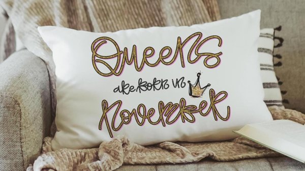 queens are born in November whimsical throw pillows for bed, quirky lumbar pillow for recliner, November birthday gifts for her, Scorpio