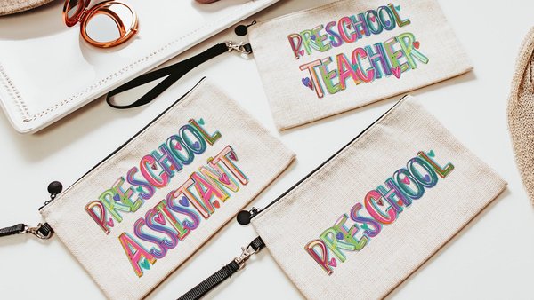 preschool assistant teacher pencil pouch with zipper, preschool teacher gifts for women, back to school gifts for teachers, pre k school