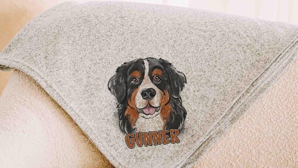 personalized bernese mountain dog blanket for dog lovers, berner mom dog mom gifts for women, bernese mountain dog gifts for her, cozy throw