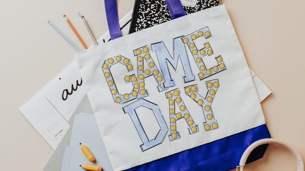 game day tote football tote bag for women, carolina blue school spirit bags for college students, football mom gifts, back to school gifts