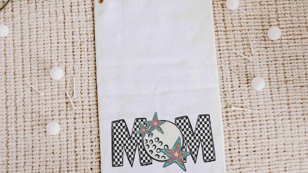 black and white checkered trendy golf towel for cart, golf Mothers day gift for golfers, golf mom gifts, cute golf accessories for women