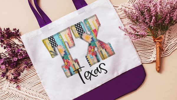 patchwork Texas tote bags best sellers, Texas Christmas gifts for teachers, boho Texas tote for women, moving to Texas gifts for her, TX bag