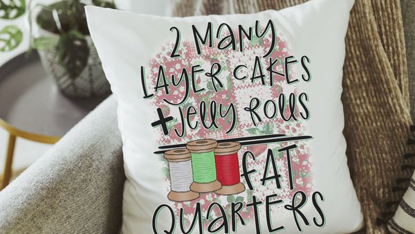 funny quilting decorative pillows for couch, crafting gifts with sewing theme, seamstress fat quarter throw pillow covers 18 x 18, sewist