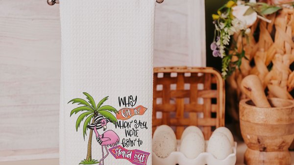 born to stand out flamingo kitchen towel for every season, inspirational hand towels for bathroom beach Christmas gifts for beach lovers