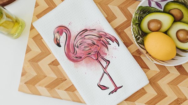 cute flamingo hand towels for bathroom beach bathroom decor, coastal home decor gift kitchen towels for Christmas gifts for beach lovers