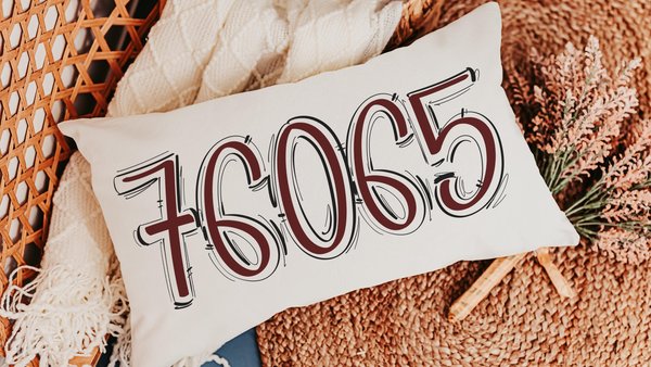 custom zip code pillow for dorm, long pillows for bed, real estate agent gifts for her, maroon school spirit gifts, decorative pillows for