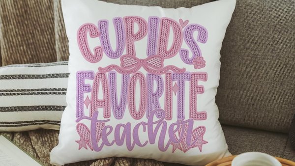 cupids favorite teacher throw pillows for women, funny Valentine classroom decor, Valentines day best selling gifts Etsy shops, preschool