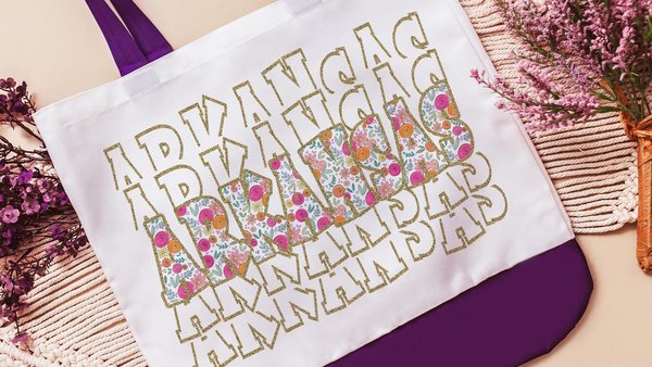 Arkansas tote bag for teachers, Arkansas gifts, realtor tote bag real estate agent gift, wildflower tote for women, Arkansas game day bag