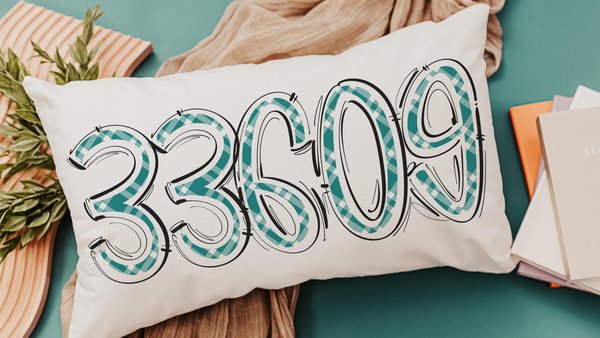 custom zip code pillow for bed, real estate agent gift, teal plaid decorative pillow covers 12x20, realtor office grand opening gift ideas