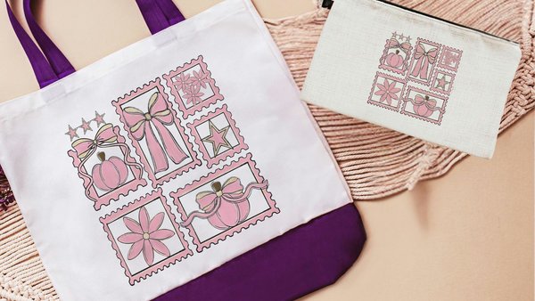 breast cancer awareness pink October tote bag for women, Halloween coquette trick or treat bags for girls, pink pumpkin makeup bags best