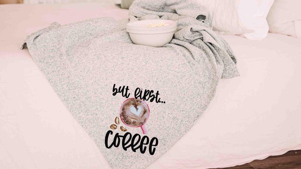 but first coffee snuggle blanket for couples, coffee lover gifts for her, cozy Valentines day gifts for girlfriend, funny throw blankets for
