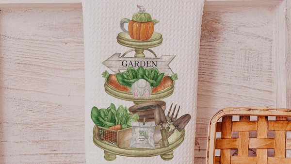 carrot patch tea towels for bathroom, Easter hostess gifts for women, gardening gifts for mom, garden kitchenette decor, bunny kitchen towel