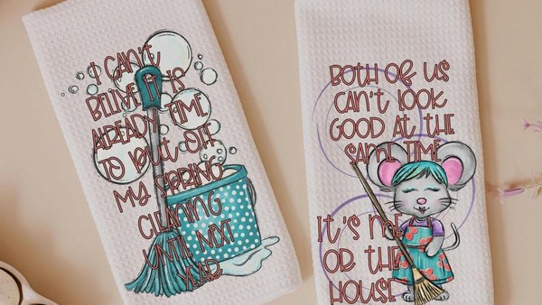 spring cleaning funny kitchen towels for women, spring decor for home, stay at home mom gifts from daughter home decor, cute kitchen hand