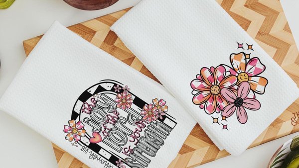 the joy of the Lord is your strength kitchen towels for bridal shower, Christian kitchen finds, faith gifts for her, floral kitchen decor