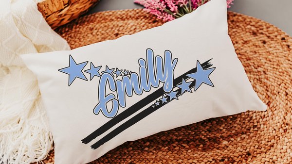 Personalized carolina blue name long pillow