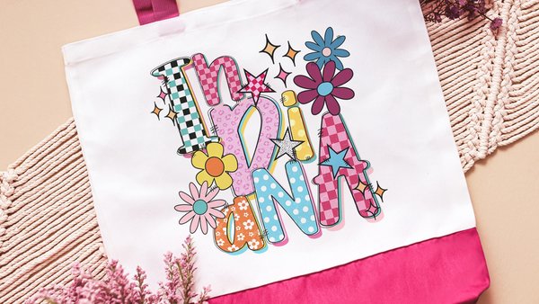 baby pink leopard print Indiana tote bag for women, bright checkered realtor tote bag real estate agent gift, Indiana girl Indiana gifts