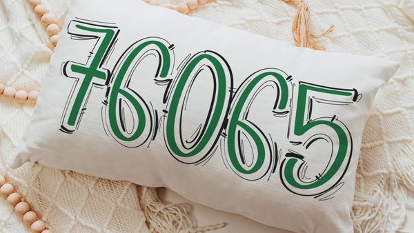 custom zip code pillow for dorm room, best gifts for her, long pillows for bed, green school spirit decor for home, real estate agent gifts