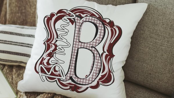 personalized initial throw pillow for dorm, 2026 high school graduation gifts for daughter, going to college gifts for girls, maroon school