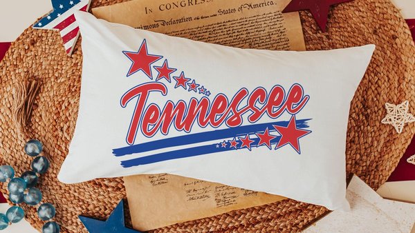 Custom Tennessee pillow for couch, best gifts for her, long pillows for full beds, patriotic decor for home, Tennessee gift for women, dorm