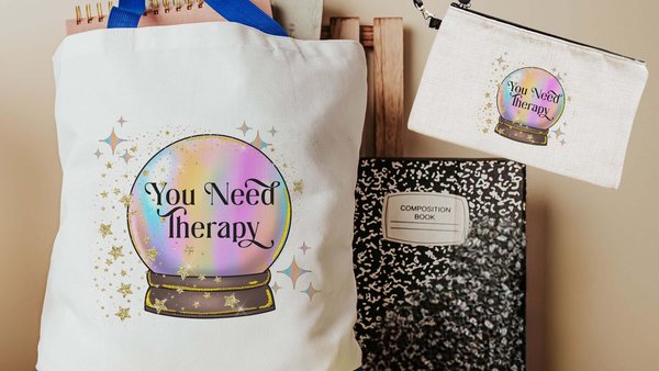 you need therapy sassy tote bags for women, therapist gift funny wristlet with zipper, custom quote totes for nurses, mental health gifts