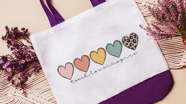 teach love inspire school tote bag for teachers, 2026 teacher appreciation week gifts, end of year teaching staff gifts, teacher totes for