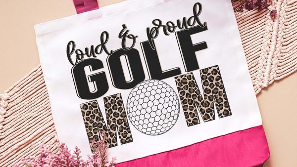 loud and proud leopard print golf tote bag for cart, golf mom gifts, cute golf accessories for women, golfing wife gifts from husband, best