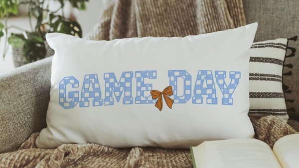 game day basketball throw pillows cute basketball gifts for girls basketball decor, carolina blue school spirit lumbar bed pillow for dorm