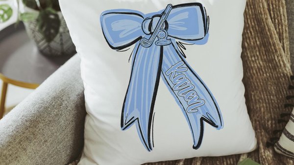 personalized carolina blue golf throw pillow cover 18x18, college golf gifts for her, golf decor for bedroom, golfer gifts for new home