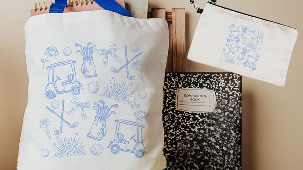 golf icons golf tote bag for cart, carolina blue golf wristlet bag for women, cute golf school spirit golf accessories for teenage girls