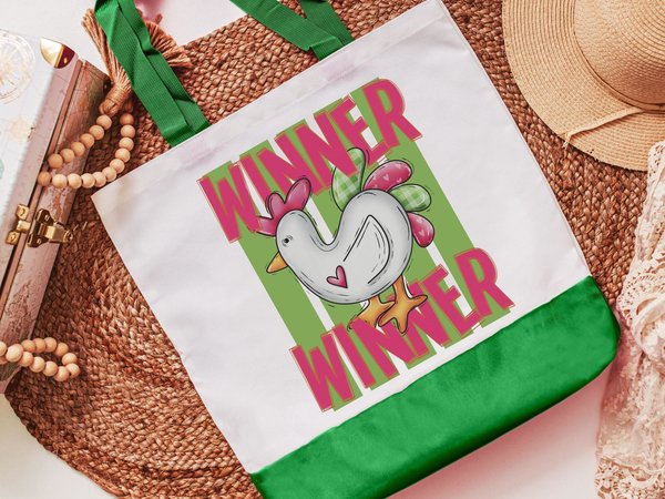 Winner winner chicken tote bag