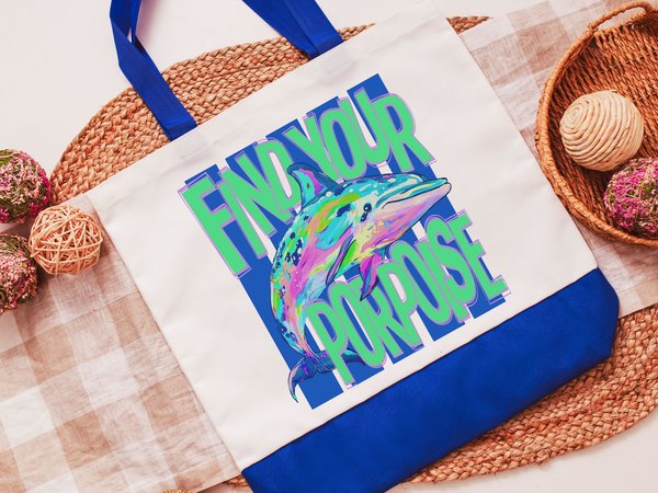 Find your porpoise inspirational tote bag 