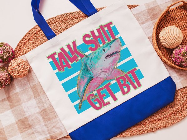 Get bit funny tote bag 