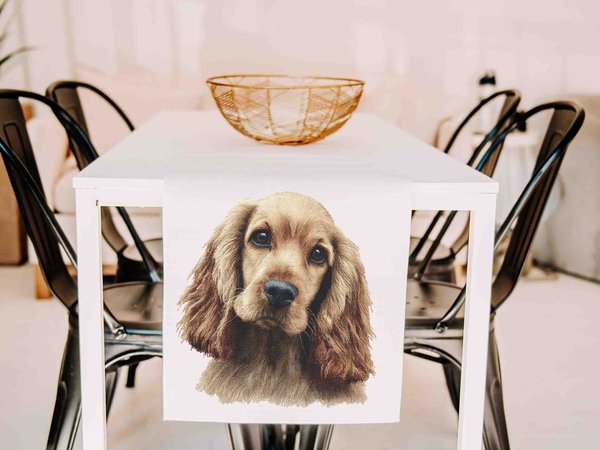 Cocker spaniel dog table runner