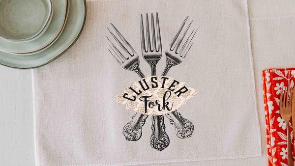 Cluster fork funny placemats