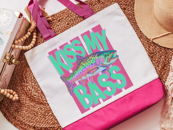 Kiss my bass tote bag 