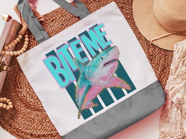 Bite me funny tote bag 