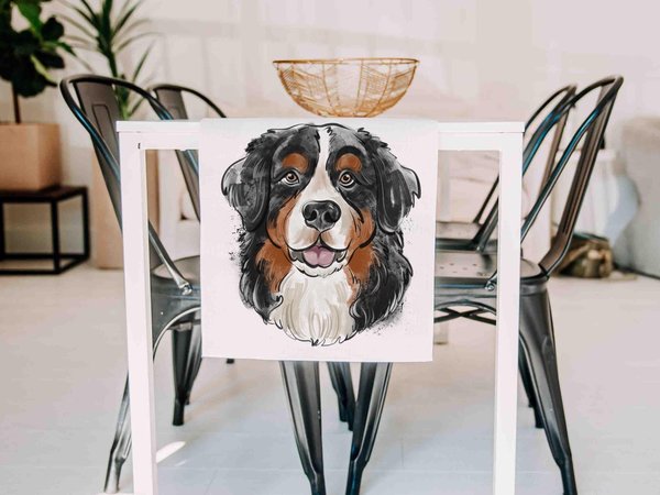 Bernese mountain dog table runner 