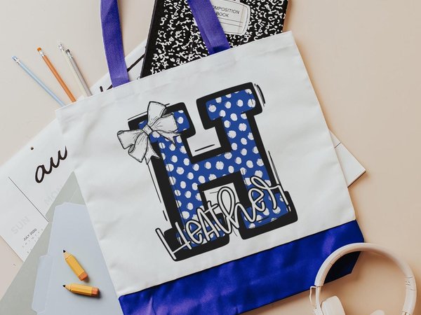 CapableByDesign personalized name and initial tote bag