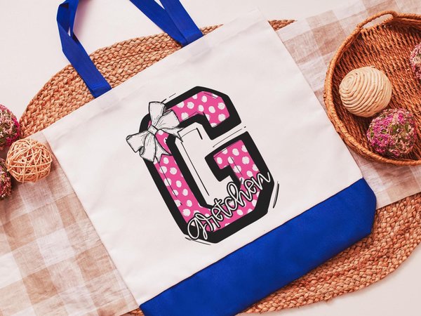 CapableByDesign personalized initial and name tote bags