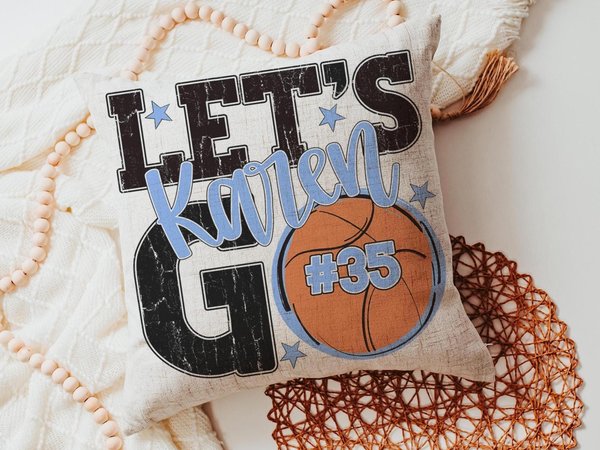 CapableByDesign personalized Lets Go name and number pillow